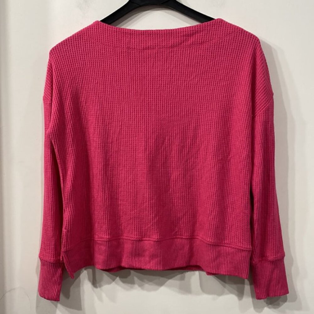 Anthropology Saturday Sunday Long Sleeve Top Oversized in Raspberry/ Pink XS - Picture 2 of 10